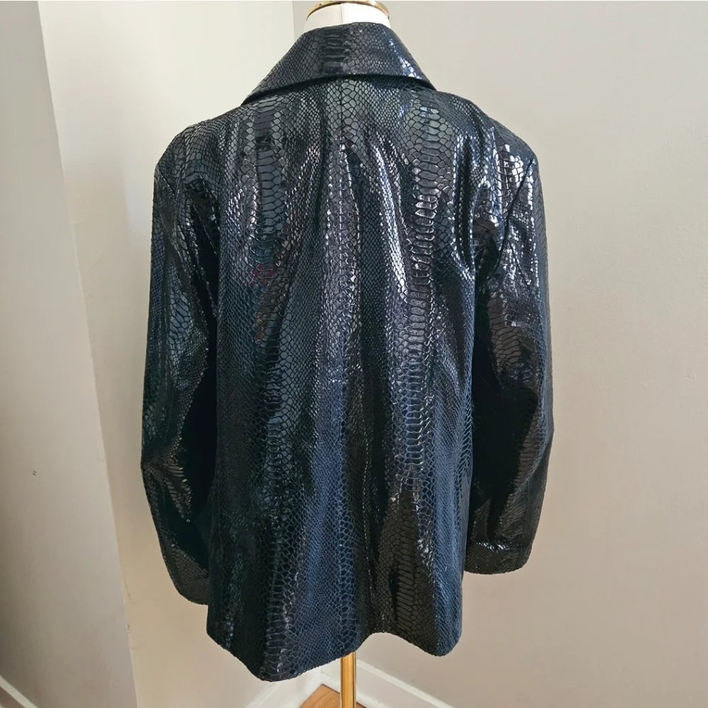 Chico’s Black 100% Leather Jacket Chico's Sz 2 GORGEOUS!!!